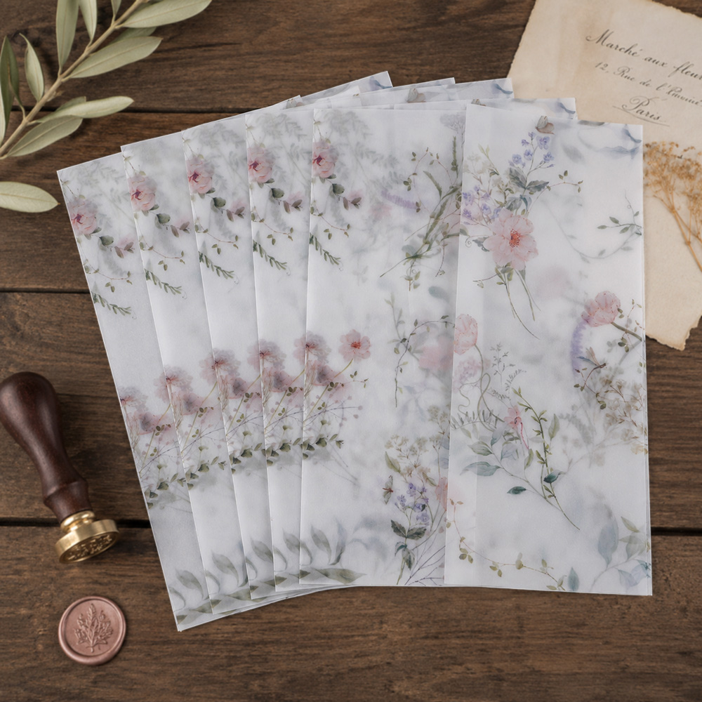 Wedding Envelopes - 20/50pcs 수채화 야생화가 있는 벨럼 랩,