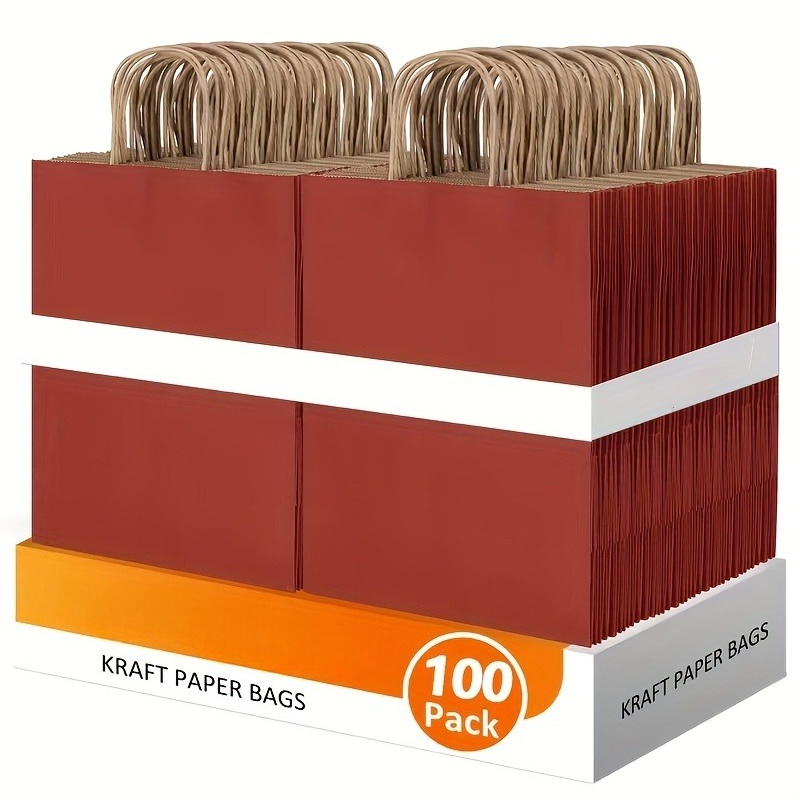 Wedding Supply Shops - 100pcs 빨간 종이 선물 가방 손잡이가