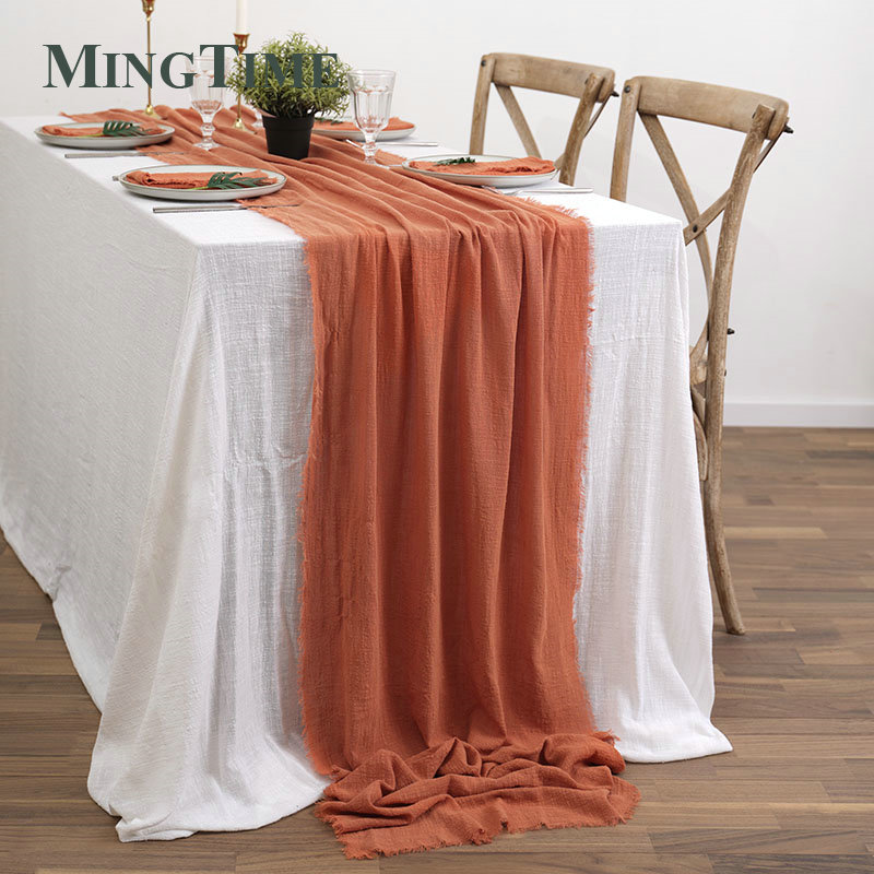 Wedding Supply Rentals - 테이블 러너 소박한 코튼 거즈 식사