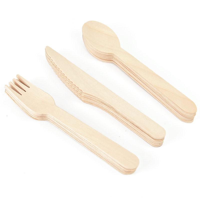 Wedding Supply Rentals - 일회용 나무 스푼 포크 나이프 수저