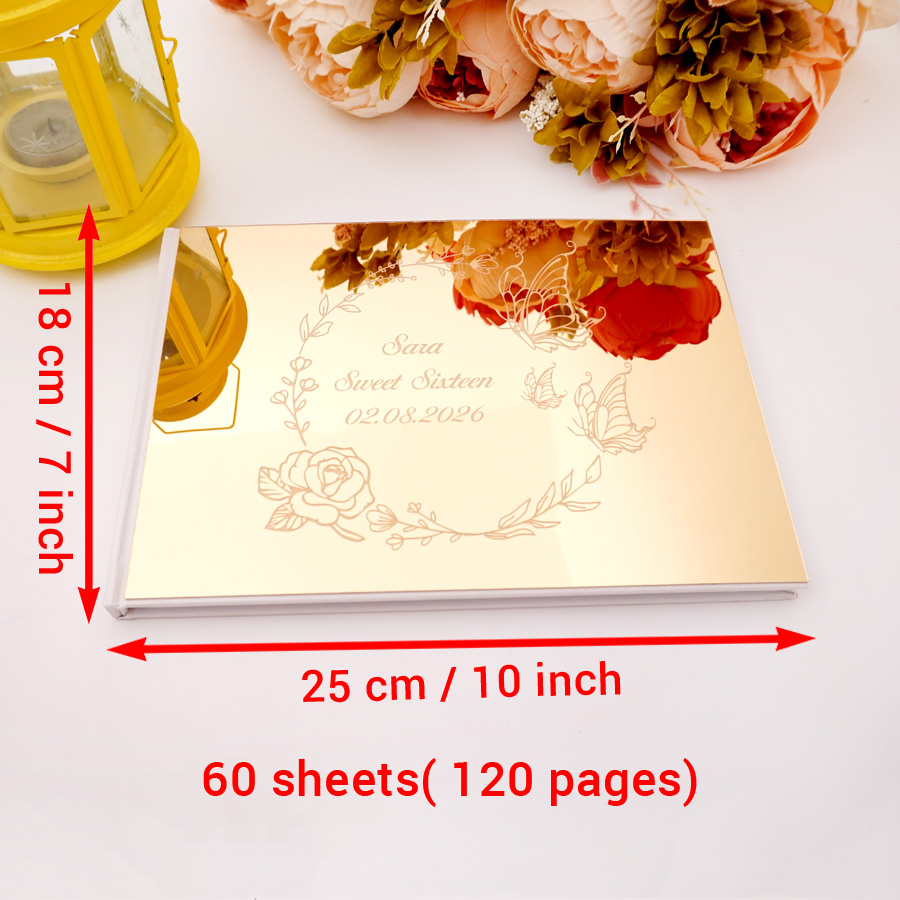 맞춤형 나비 디자인 아크릴 미러 방명록 개인 맞춤형 결 - Personalized Guest Book 리뷰 및 가격