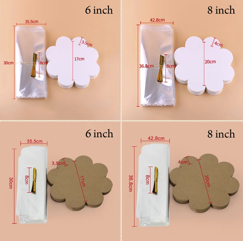 10pcs 6/8inch 쉬폰 케이크 포장 빵 빵집 쿠 - Wedding Supply Shops 리뷰 및 가격