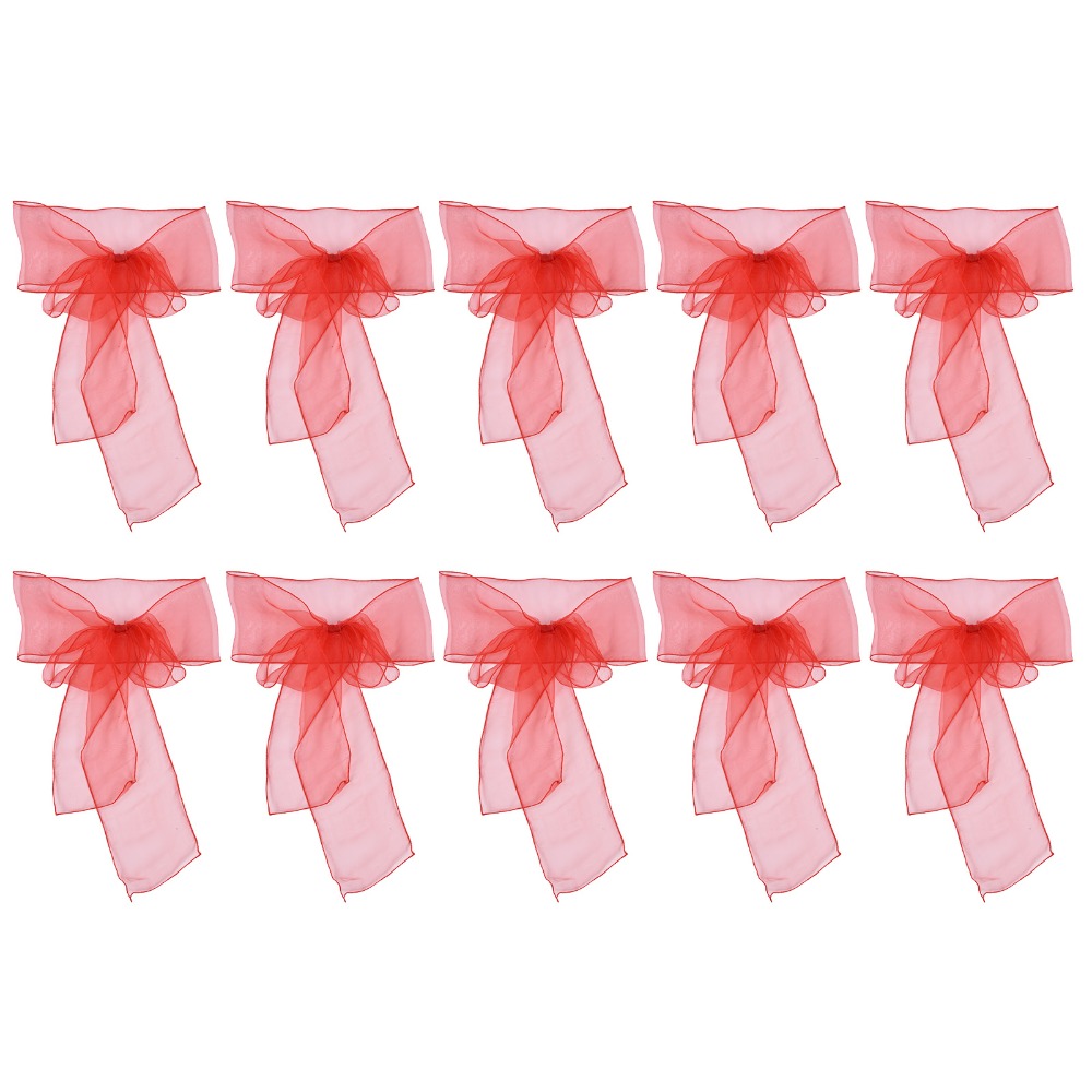 10개 블루, 레드, 옐로우, 퍼플 오간자 웨딩 의자  - Chair Sash Organza 리뷰 및 가격