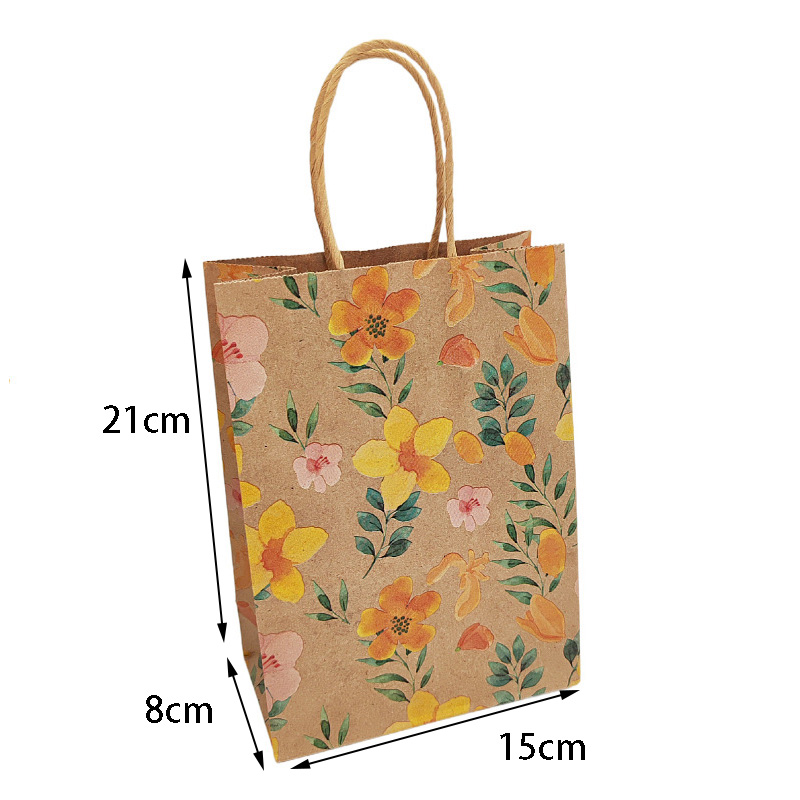 12/24Pcs 크래프트 종이 꽃 선물 가방 핸들 포장 - Wedding Supply Shops 리뷰 및 가격