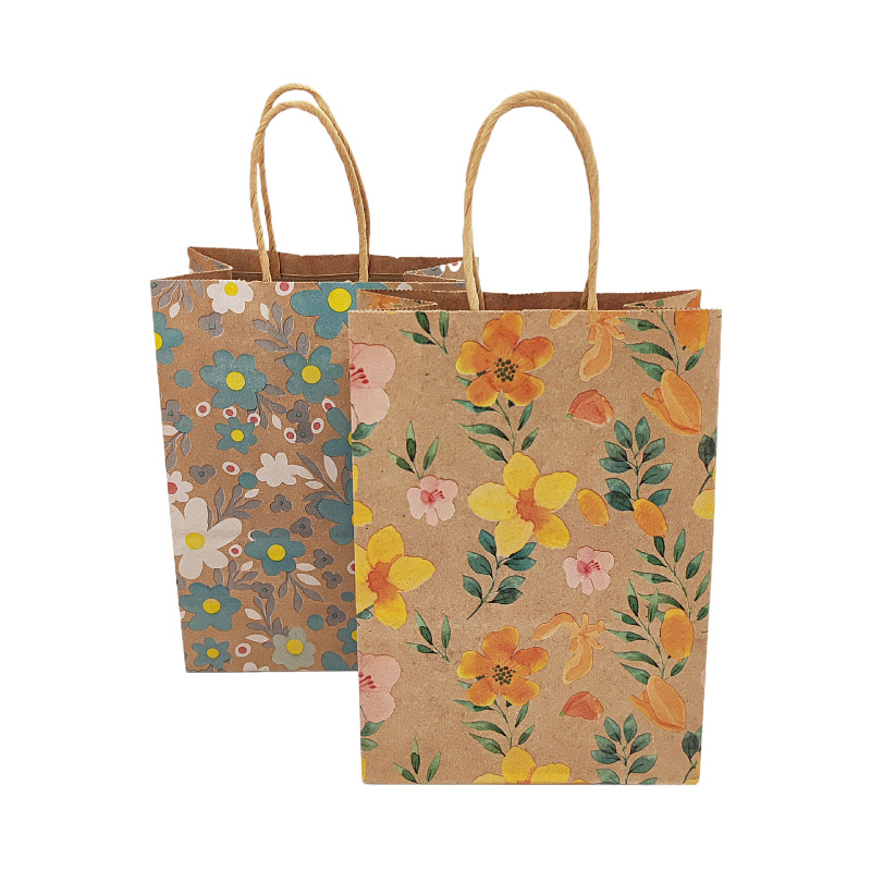 12/24Pcs 크래프트 종이 꽃 선물 가방 핸들 포장 - Wedding Supply Shops 리뷰 및 가격