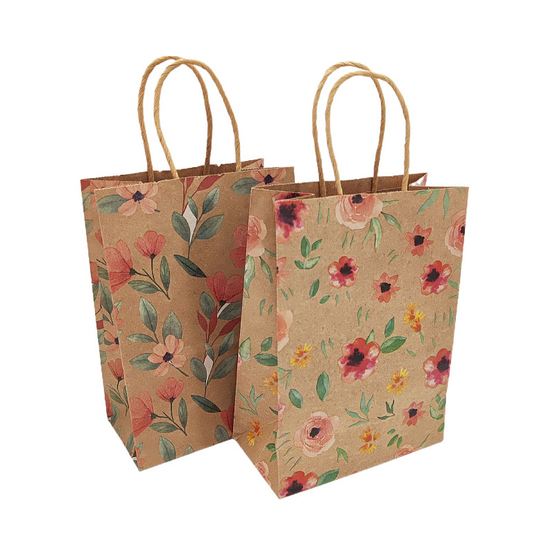 12/24Pcs 크래프트 종이 꽃 선물 가방 핸들 포장 - Wedding Supply Shops 리뷰 및 가격
