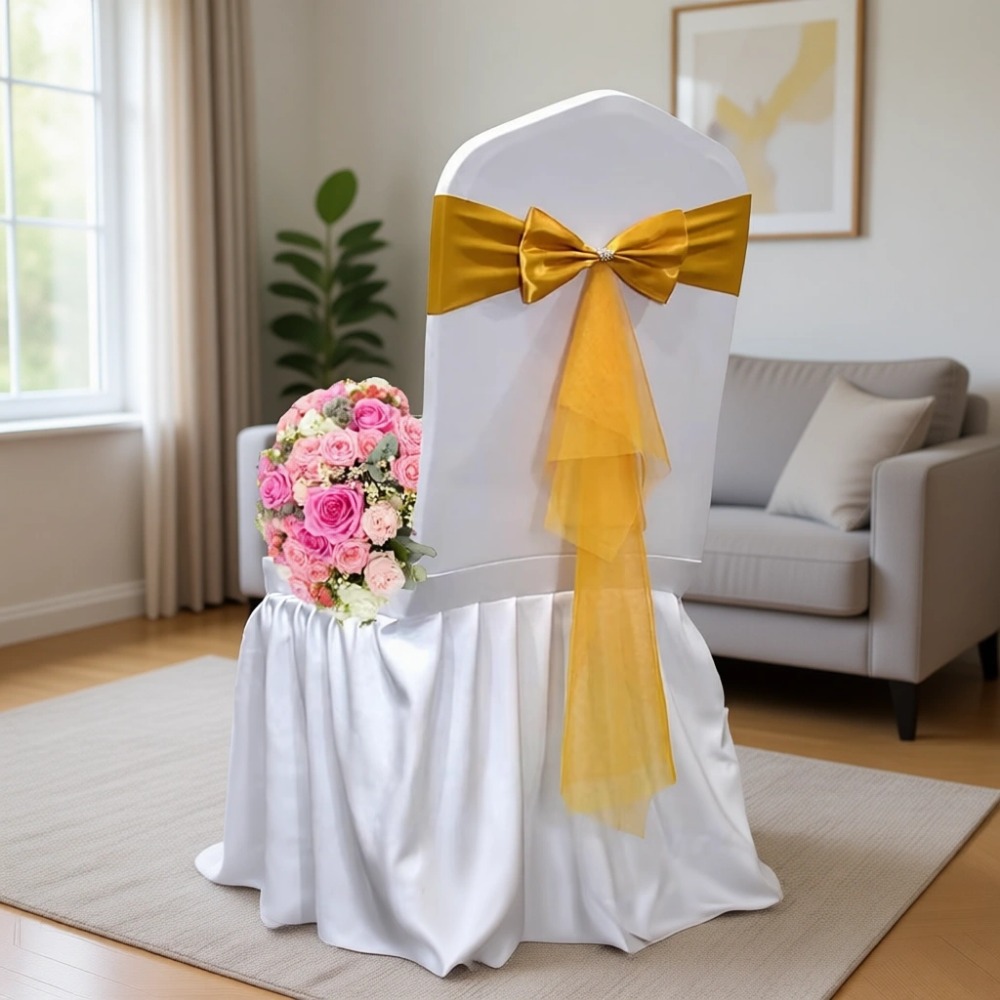 클래식 유럽 스타일 오간자 스트레치 의자 커버 (웨딩  - Chair Sash Organza 리뷰 및 가격