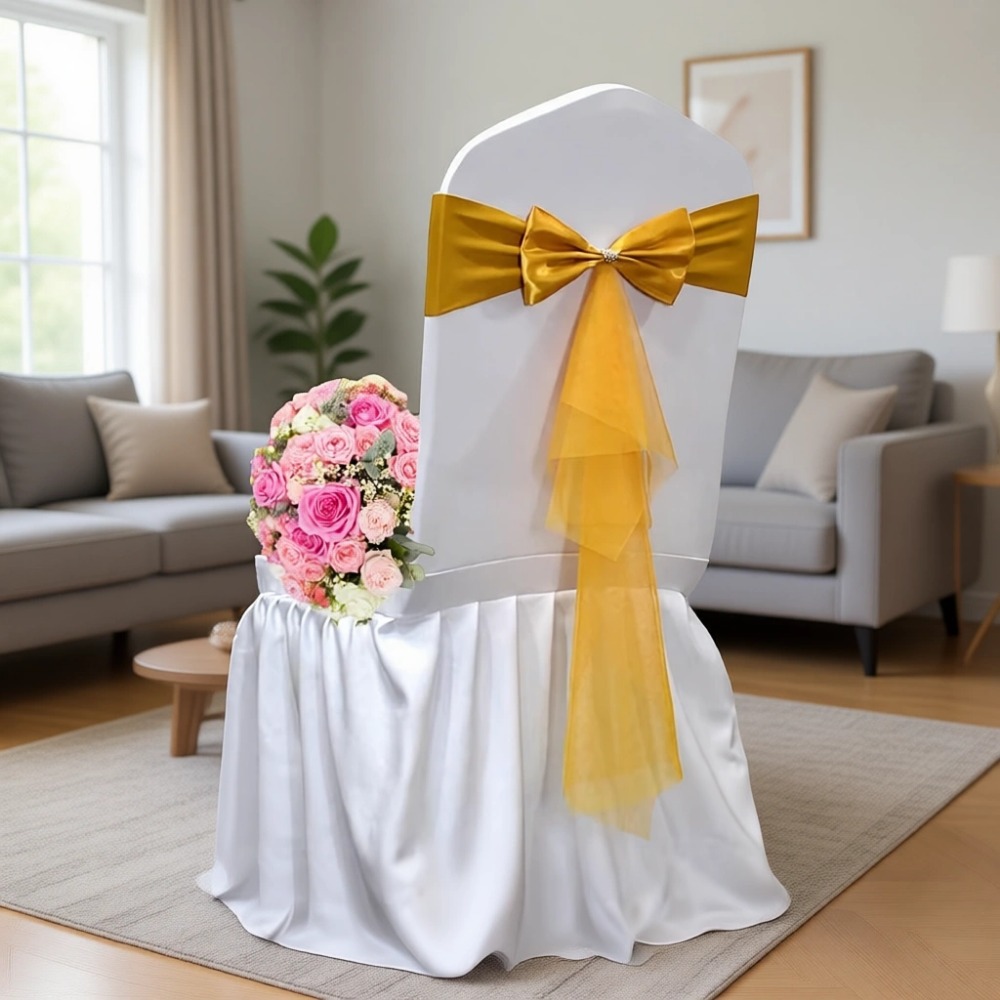 클래식 유럽 스타일 오간자 스트레치 의자 커버 (웨딩  - Chair Sash Organza 리뷰 및 가격