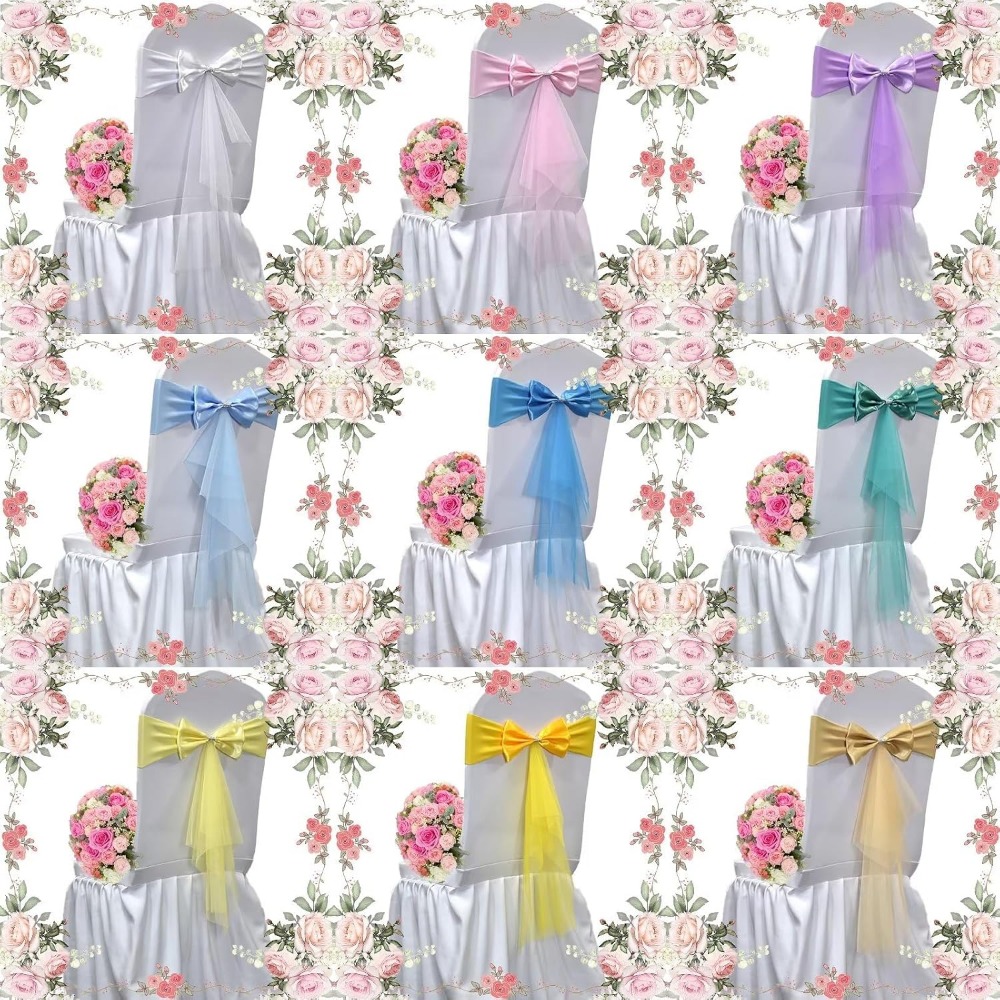 클래식 유럽 스타일 오간자 스트레치 의자 커버 (웨딩  - Chair Sash Organza 리뷰 및 가격