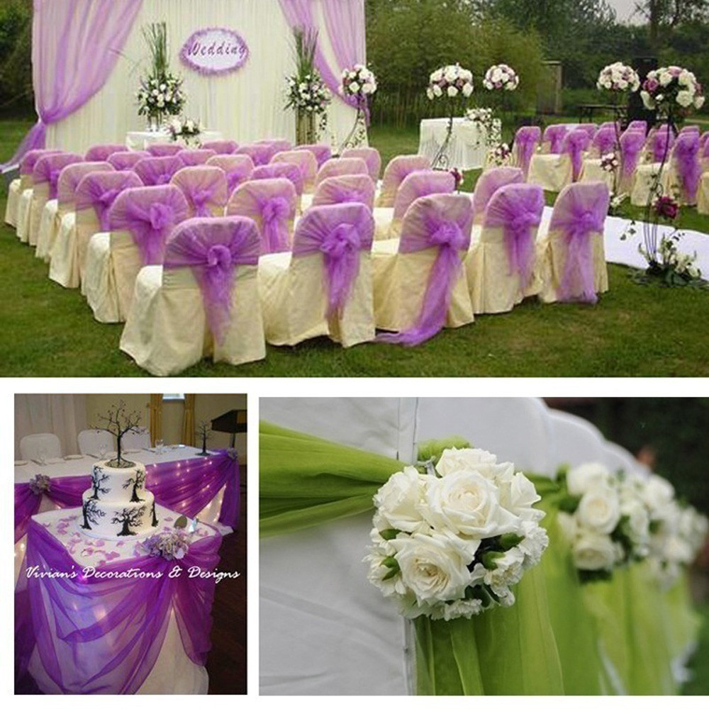 웨딩 장식 Tulle 롤 크리스탈 Organza 깎아  - Chair Sash Organza 리뷰 및 가격