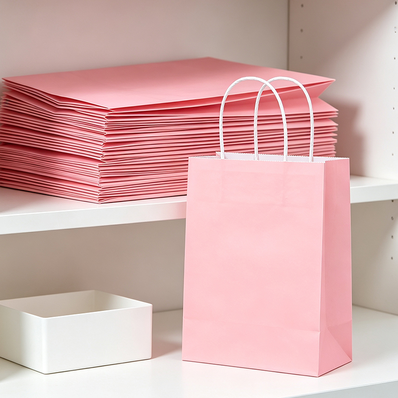 12PCS 크래프트 종이 쇼핑백 로즈 핑크 색상 사용  - Wedding Supply Shops 리뷰 및 가격