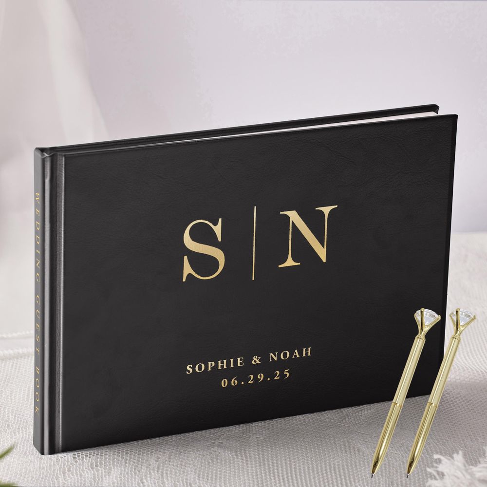 개인화 된 결혼식 방명록 우아한 화이트/블랙 게스트 로 - Personalized Guest Book 리뷰 및 가격