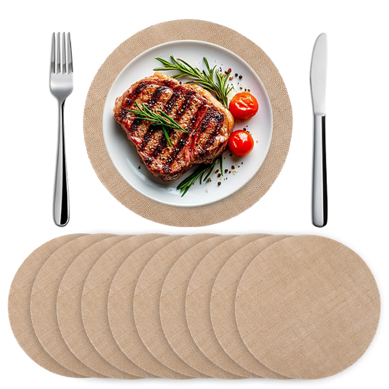 10/20Pcs 소박한 결혼식을위한 라운드 삼베 플레이 - Wedding Supply Rentals 리뷰 및 가격