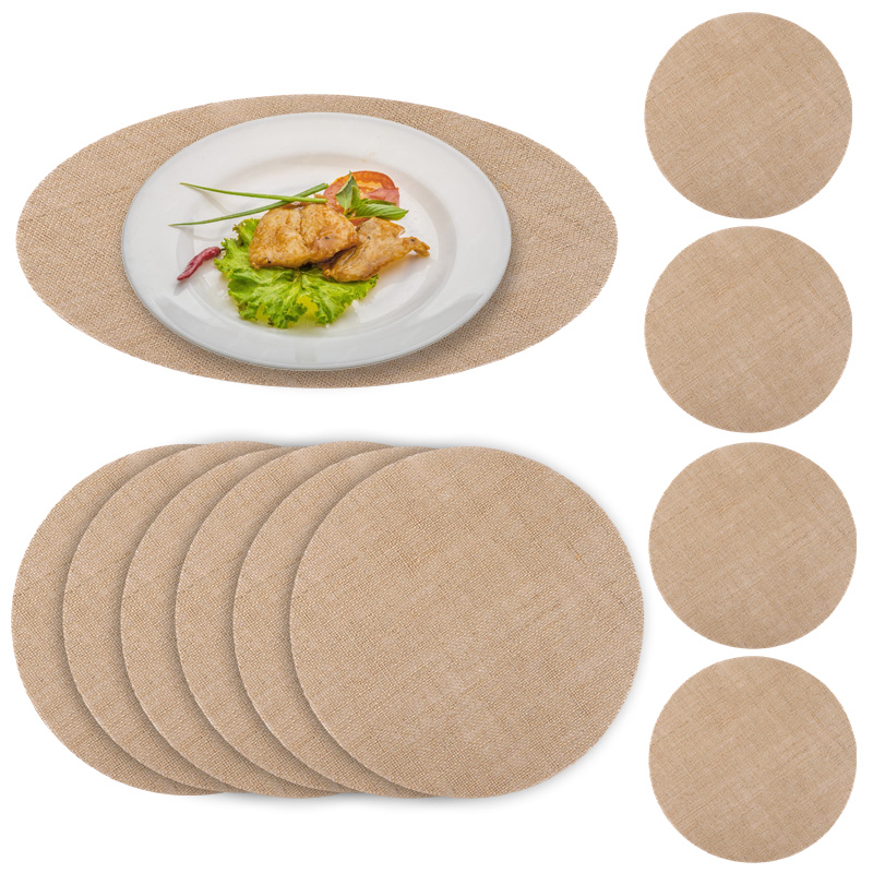 10/20Pcs 소박한 결혼식을위한 라운드 삼베 플레이 - Wedding Supply Rentals 리뷰 및 가격
