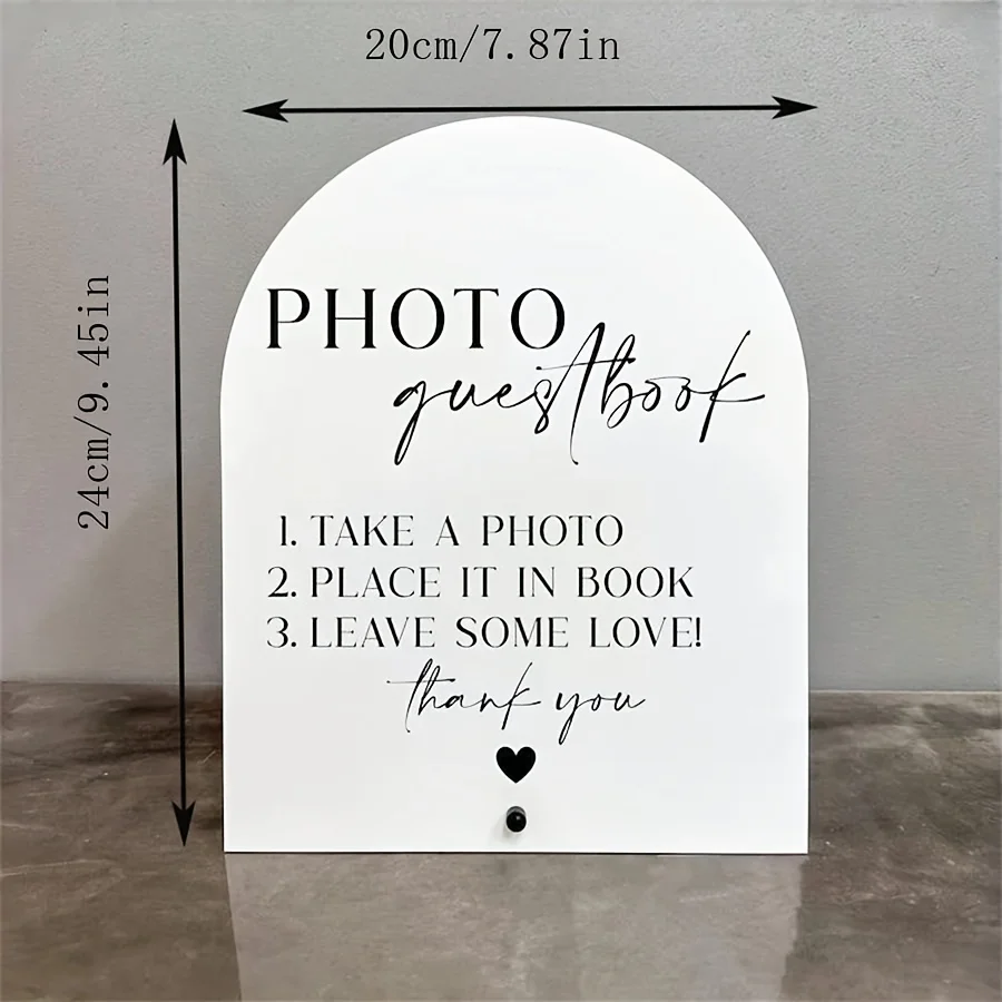 스탠드가 있는 우아한 아크릴 웨딩 사진 방명록 사인 - - Personalized Guest Book 리뷰 및 가격
