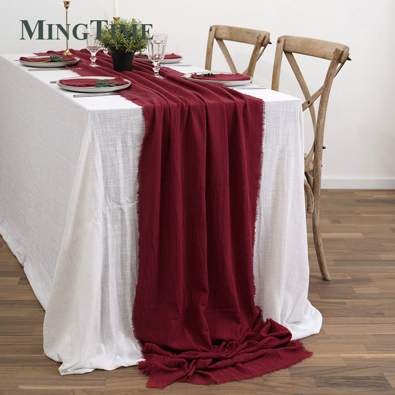 테이블 러너 소박한 코튼 거즈 식사 삼베 레트로 버 질 - Wedding Supply Rentals 리뷰 및 가격