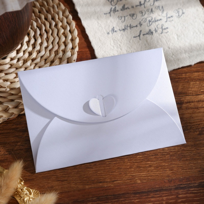 고급 진주빛 종이 봉투, 하트 모양 버클, 독창적인 접 - Wedding Envelopes 리뷰 및 가격