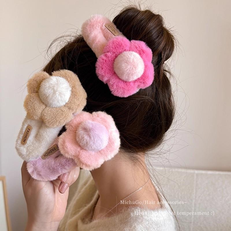 여자아이들을 위한 플러시 꽃 머리핀, 귀여운 잔머리 해 - Wedding Solution 리뷰 및 가격