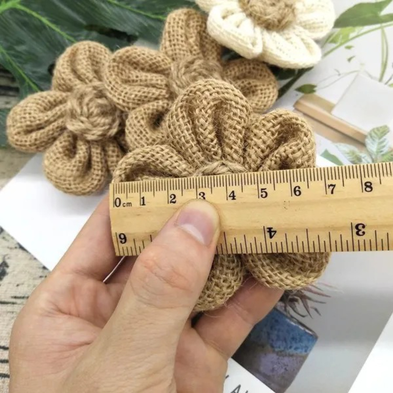 10Pcs 수제 천연 황마 삼베 헤센 꽃 DIY 공예  - Wedding Supply Rentals 리뷰 및 가격