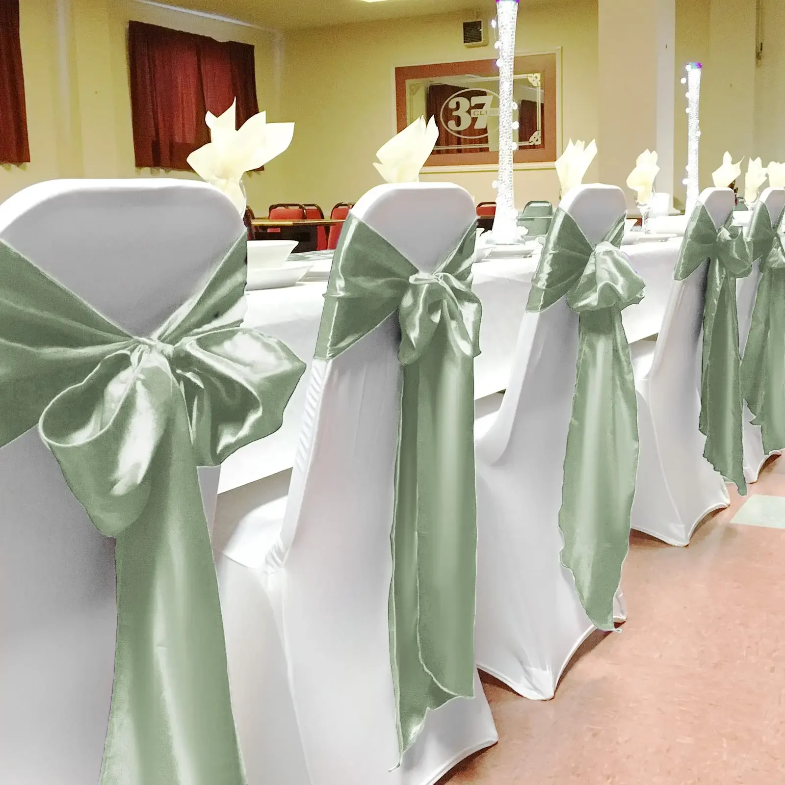 도매 10/50pcs 새틴 의자 활 새시 웨딩 의자 매 - Chair Sash Organza 리뷰 및 가격