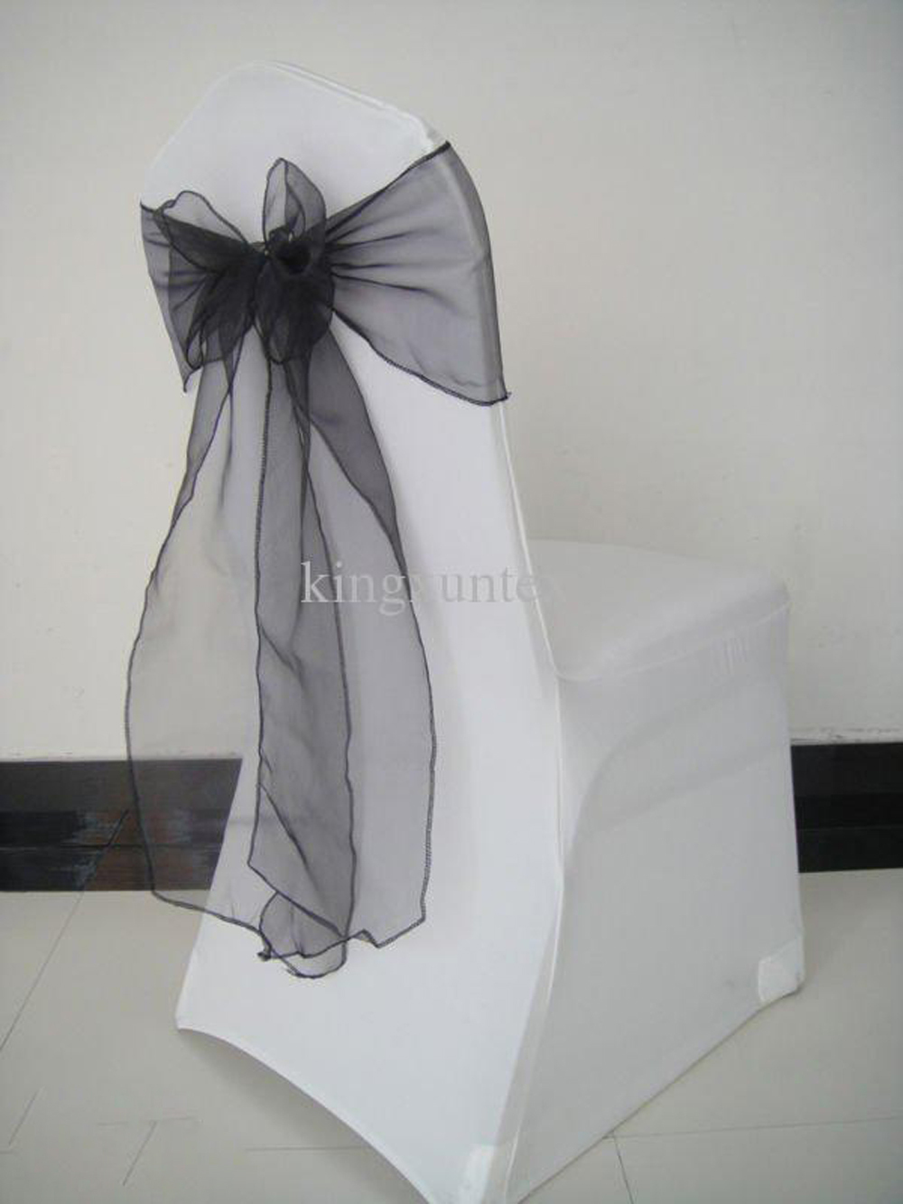 1 개/몫 새로운 블랙 오간자 의자 활 리본 의자 새시 - Chair Sash Organza 리뷰 및 가격